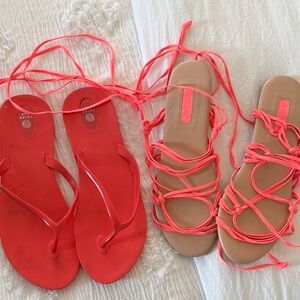 Sandals bundle in Vibrant Coral